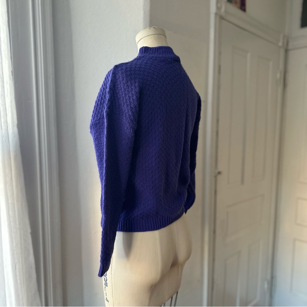 Vintage 90s Basic Image Cable Knit Sweater Xs - image 6